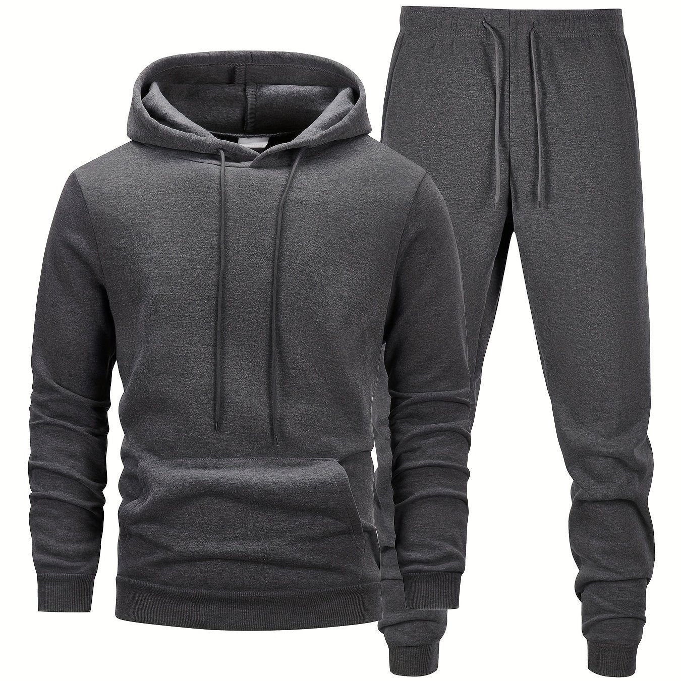 Mens Athletic Hoodie and Jogger Set - Casual Activewear with Pockets - ZOOMNSTORE