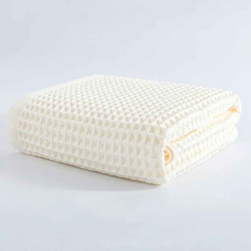 2/4 Pcs 100% Cotton Bath Towel Set for Adult Children High Quality Waffle Towel Soft Highly Absorbent Home Bathroom Washcloth - ZOOMNSTORE