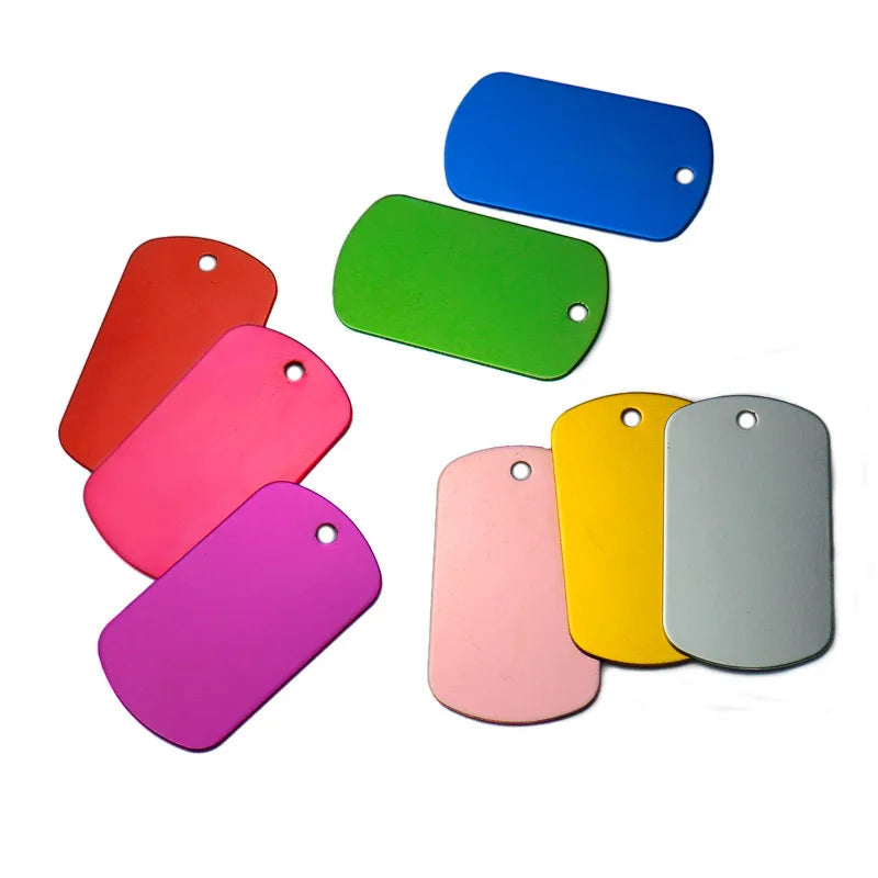 100Pcs Aluminum Dog ID Tags - Blank Personalized Military Pet Name Tags - ZOOMNSTORE