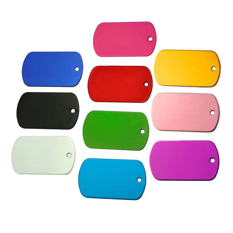 100Pcs Aluminum Dog ID Tags - Blank Personalized Military Pet Name Tags - ZOOMNSTORE