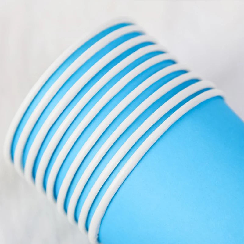 10PCS Disposable Paper Cups - 9oz Solid Color Party Tableware - ZOOMNSTORE
