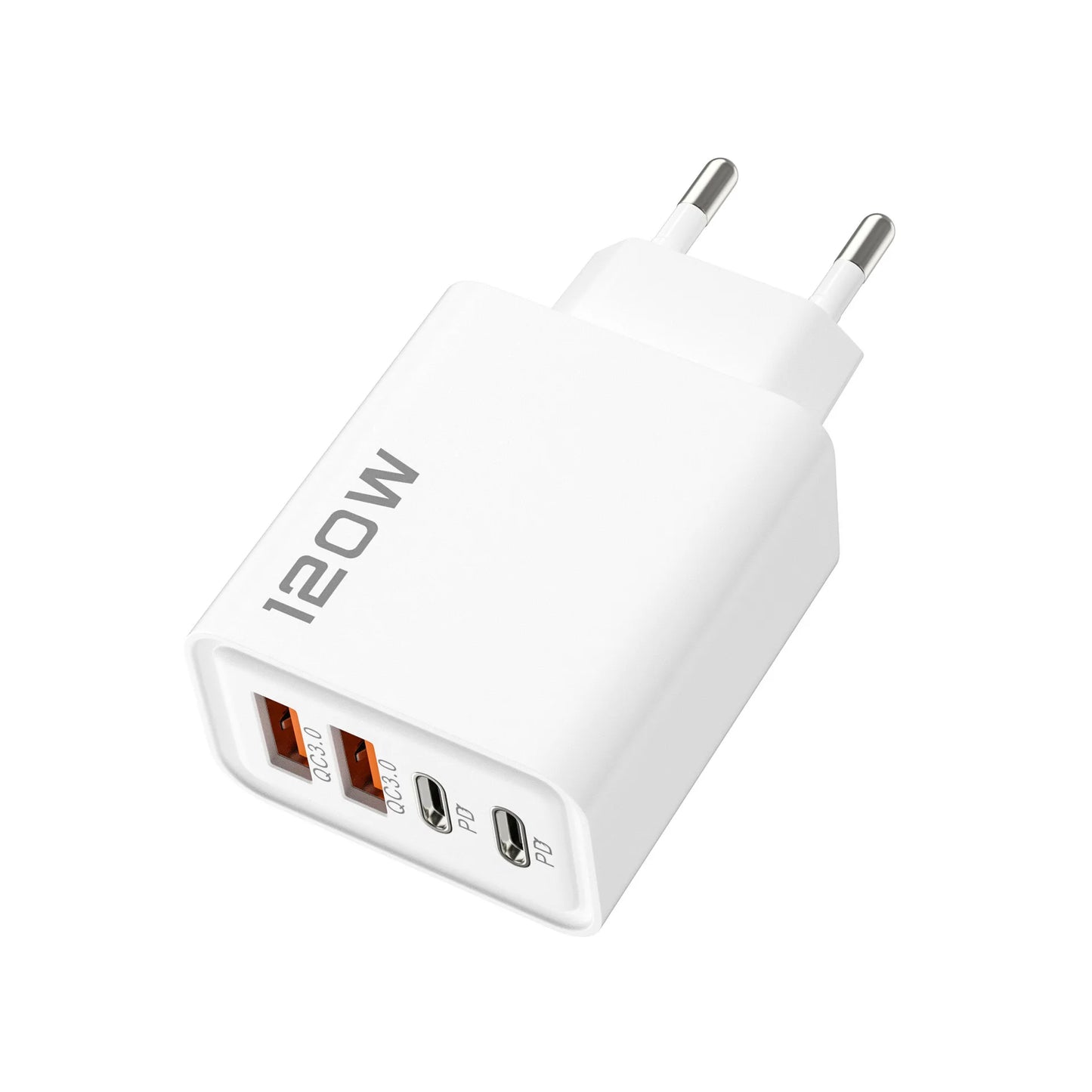 Total 120W 4 Ports USB Charger PD Type C Fast Charging Mobile Phone Adapter For iPhone Samsung Xiaomi Huawei QC 3.0 Wall Charger - ZOOMNSTORE