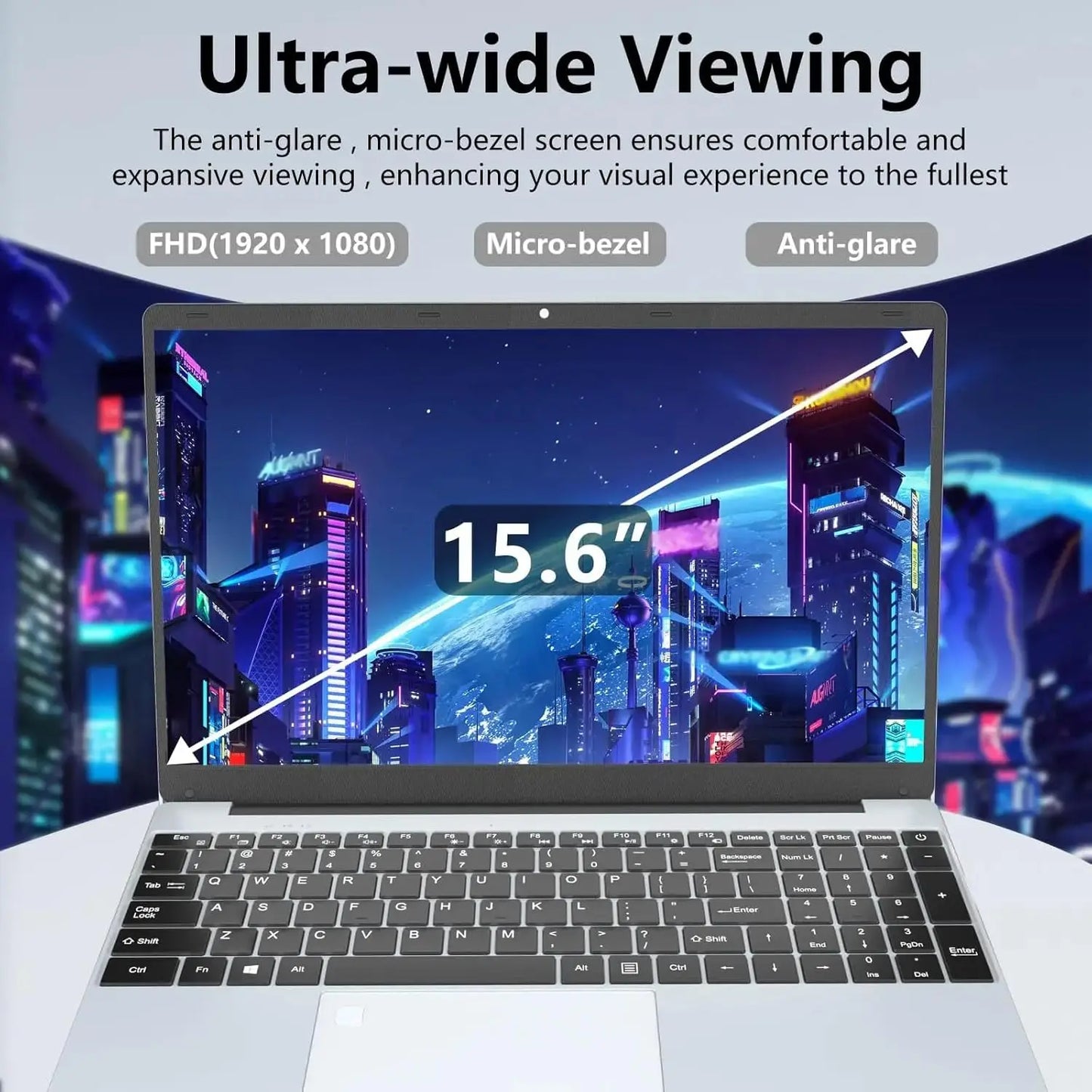 156 HD Intel Celeron Laptop - 16GB RAM 1TB SSD Windows 11 Pro Fingerprint Unlock - ZOOMNSTORE