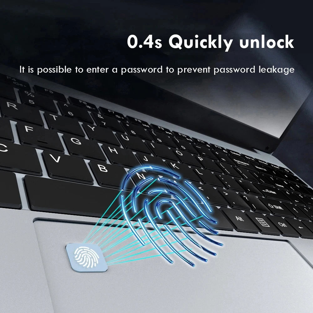 156 HD Intel Celeron Laptop - 16GB RAM 1TB SSD Windows 11 Pro Fingerprint Unlock - ZOOMNSTORE