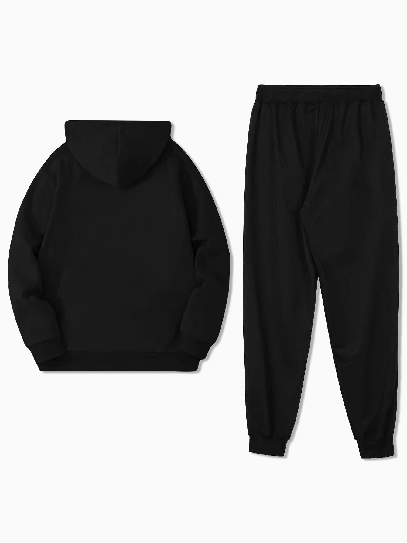 Mens Plus Size Velvet Hoodie Set - Casual Long Sleeve Sweatshirt Pants for AutumnWinter Comfort - ZOOMNSTORE