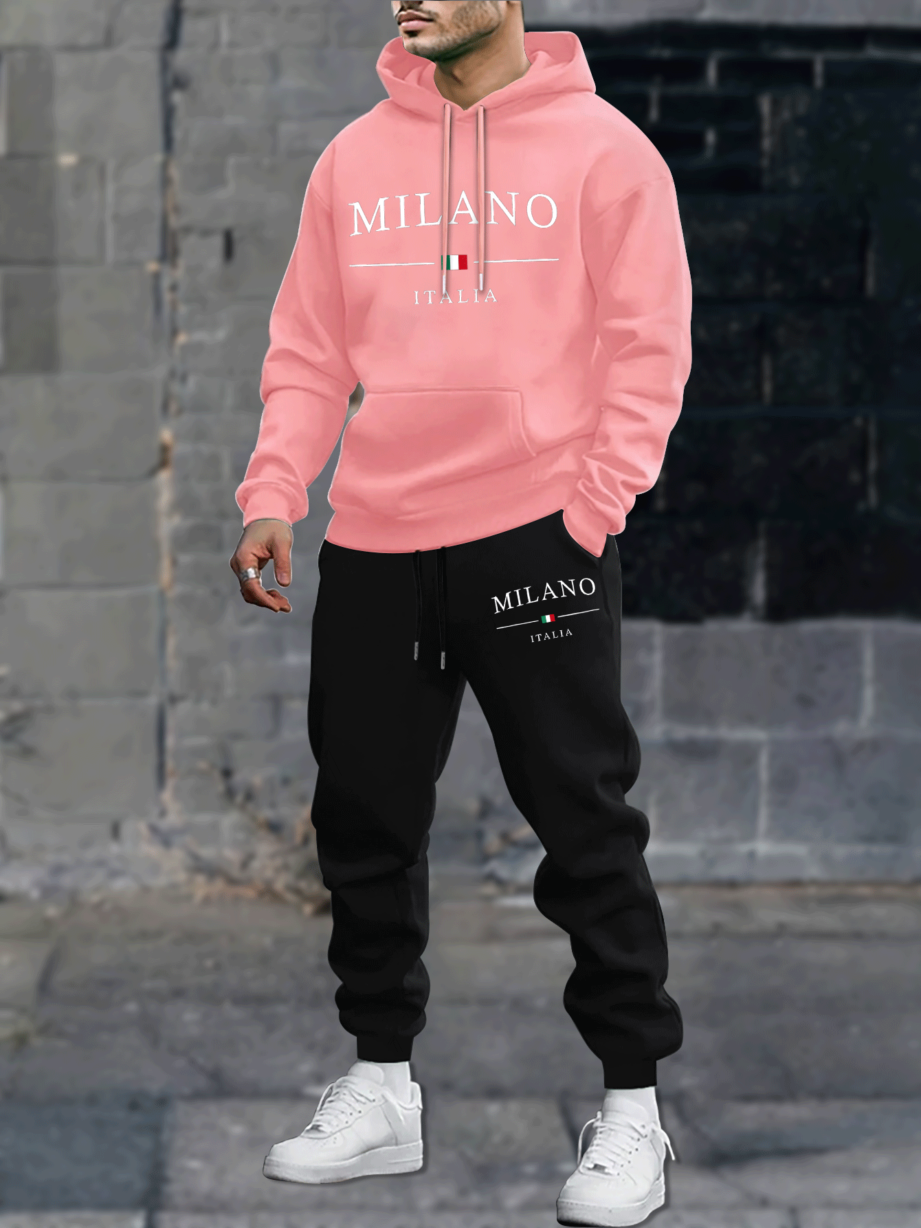 Mens Plus Size Velvet Hoodie Set - Casual Long Sleeve Sweatshirt Pants for AutumnWinter Comfort - ZOOMNSTORE