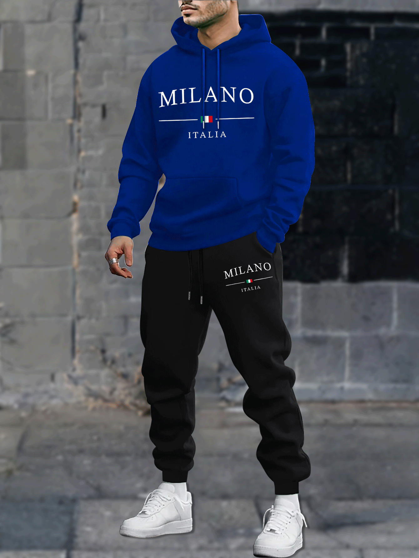 Mens Plus Size Velvet Hoodie Set - Casual Long Sleeve Sweatshirt Pants for AutumnWinter Comfort - ZOOMNSTORE