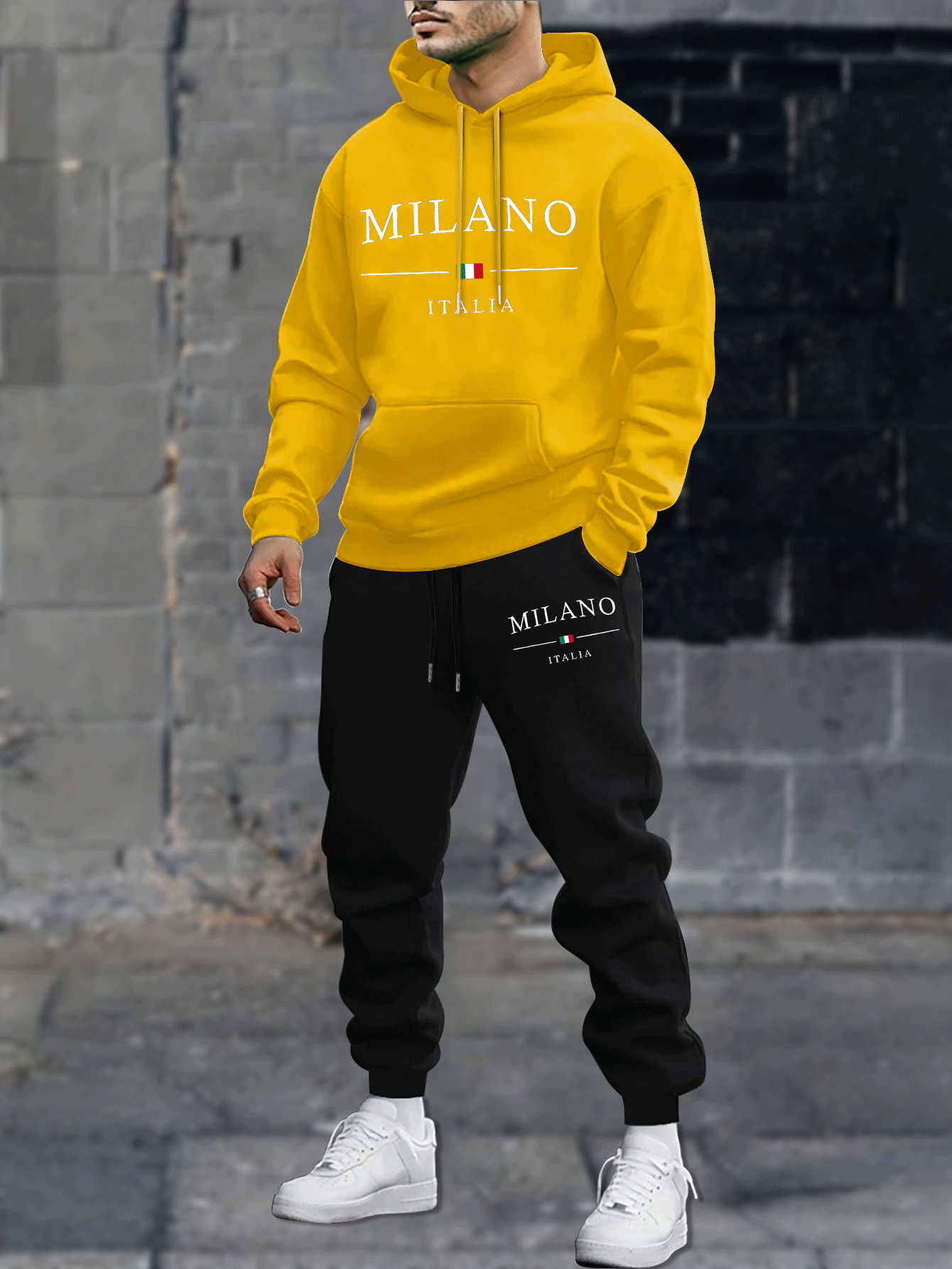 Mens Plus Size Velvet Hoodie Set - Casual Long Sleeve Sweatshirt Pants for AutumnWinter Comfort - ZOOMNSTORE