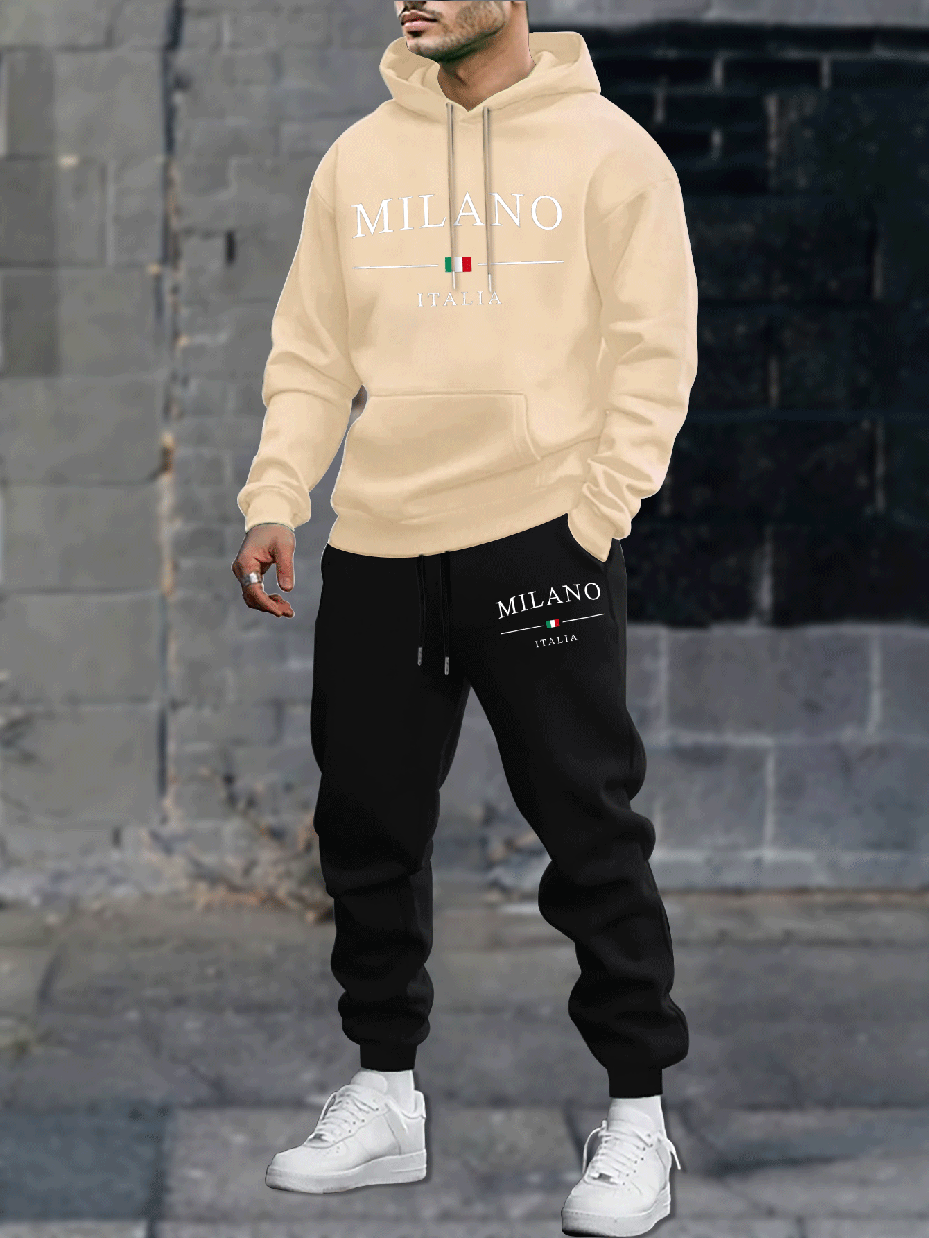 Mens Plus Size Velvet Hoodie Set - Casual Long Sleeve Sweatshirt Pants for AutumnWinter Comfort - ZOOMNSTORE