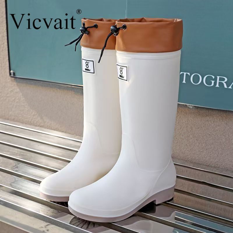Kids Knee High Rain Boots - Waterproof Non-Slip PVC Shoes for Boys Girls - ZOOMNSTORE
