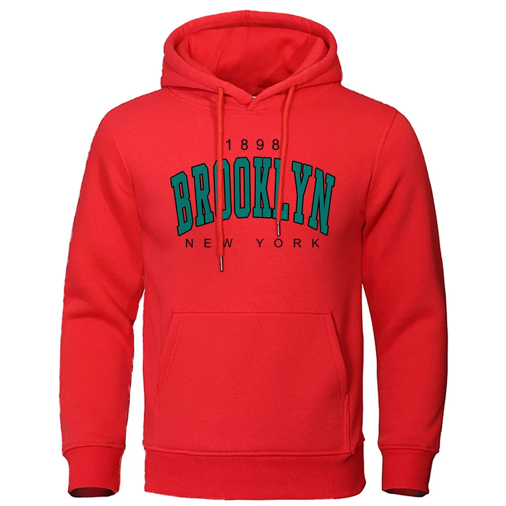 1898 Brooklyn Mens Oversized Hoodie - Creative Crewneck Sweatshirt - ZOOMNSTORE