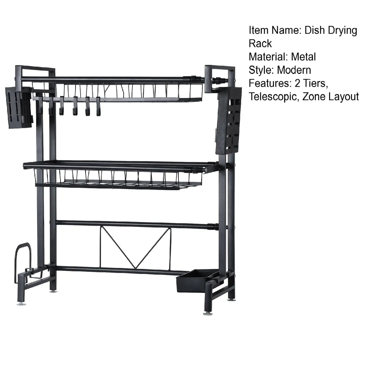 Stretchable 2-Tier Kitchen Sink Storage Rack - Multifunctional Dish Organizer - ZOOMNSTORE