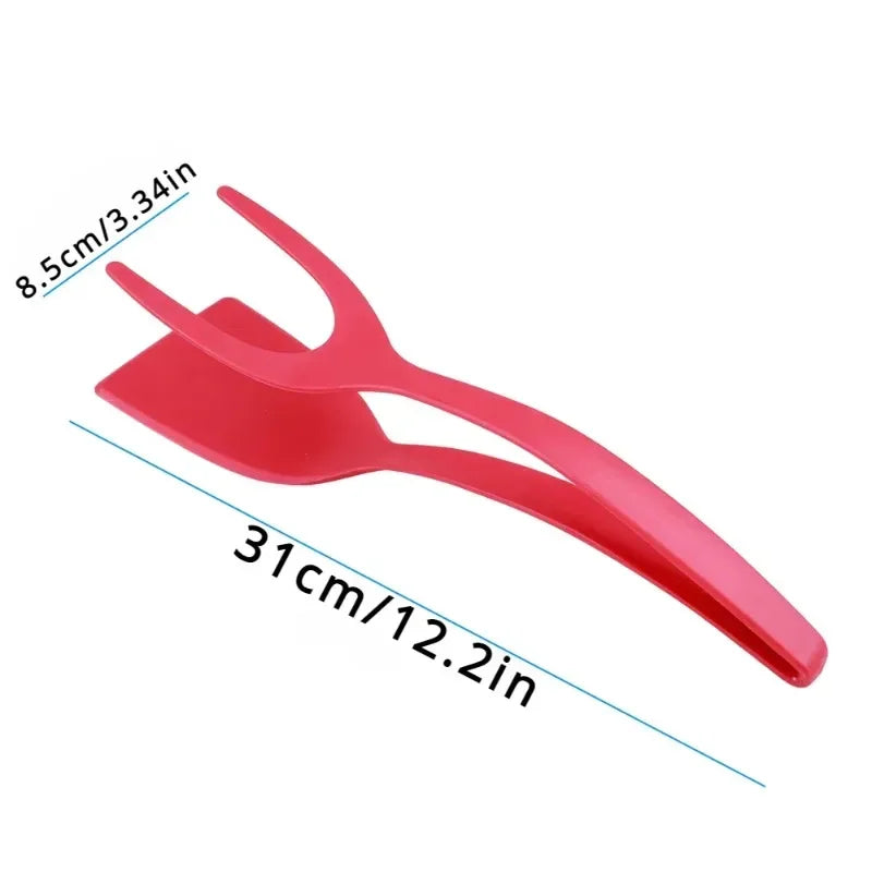 2-in-1 Nylon Grip Tongs Egg Spatula - Kitchen Cooking Accessories - ZOOMNSTORE