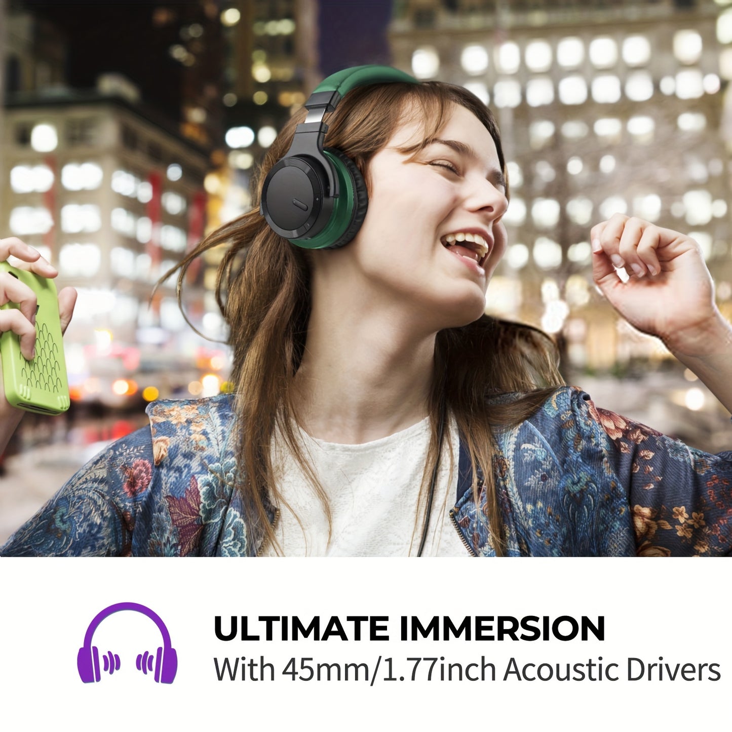 Mighty Rock E7 Wireless Headphones - Active Noise Cancelling 30H Playtime Rich Bass - ZOOMNSTORE