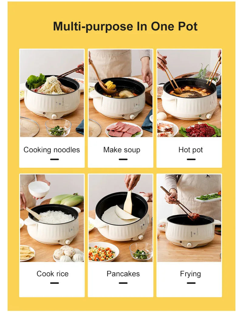 220V Electric Multi Cooker - Non-Stick Hot Pot Rice Cooker for 1-2 People - ZOOMNSTORE