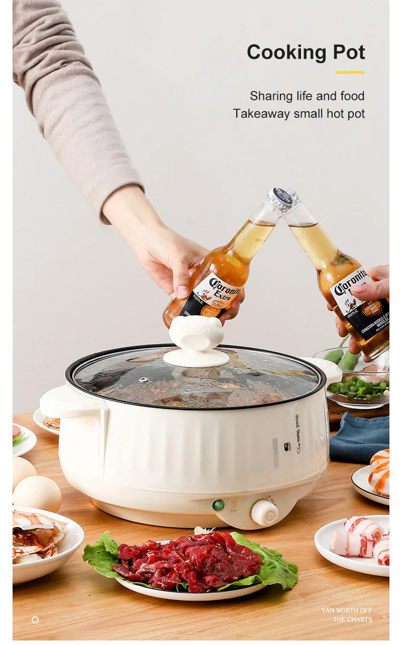 220V Electric Multi Cooker - Non-Stick Hot Pot Rice Cooker for 1-2 People - ZOOMNSTORE