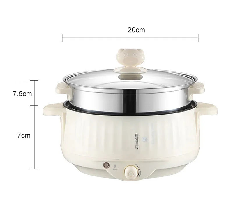 220V Electric Multi Cooker - Non-Stick Hot Pot Rice Cooker for 1-2 People - ZOOMNSTORE