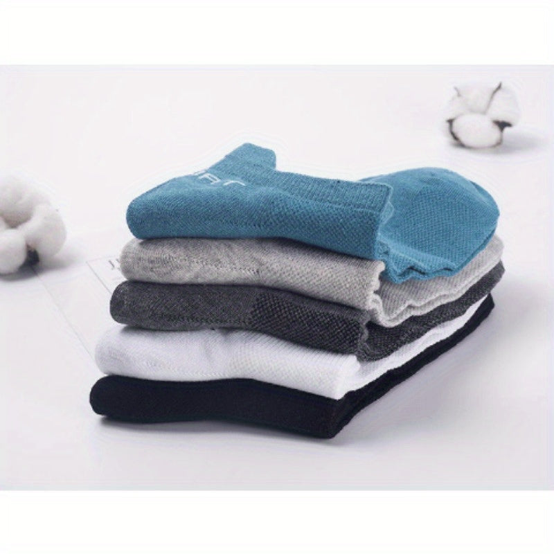6 Pairs Unisex Breathable Polyester Ankle Socks, Extra Low Cut, Soft Elastic Summer Casual Socks for Adults, Without Battery - ZOOMNSTORE