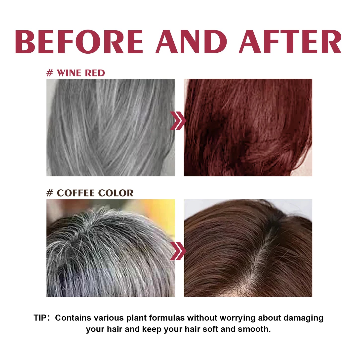 3-in-1 Hair Dye Shampoo - Nourishing Black Hair Color Repair - ZOOMNSTORE