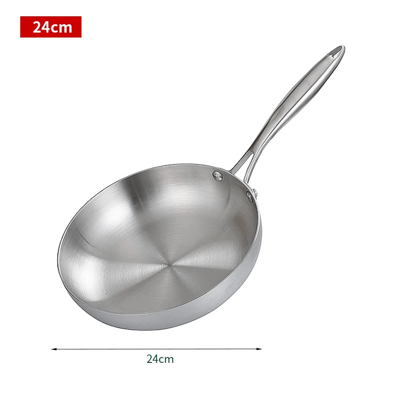 304 Stainless Steel Non-Stick Frying Pan - Induction Gas Stove Compatible Cookware - ZOOMNSTORE