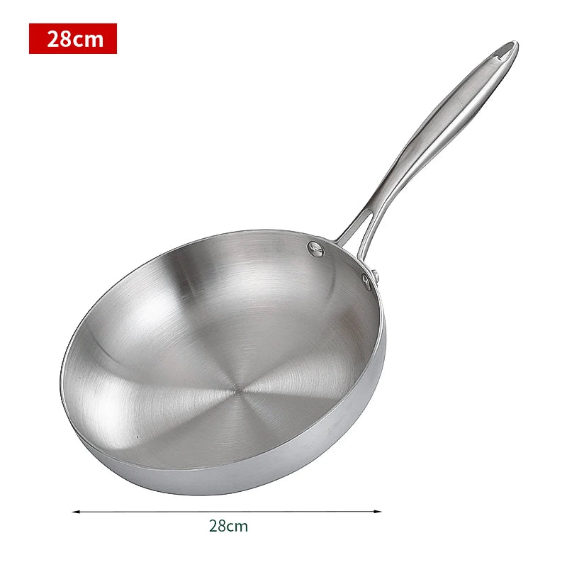 304 Stainless Steel Non-Stick Frying Pan - Induction Gas Stove Compatible Cookware - ZOOMNSTORE