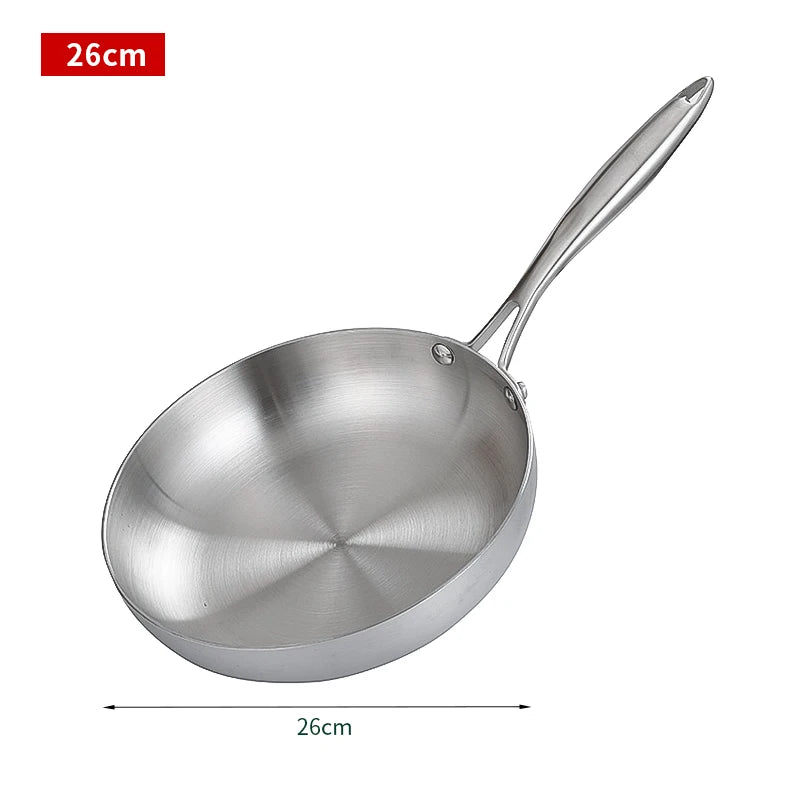 304 Stainless Steel Non-Stick Frying Pan - Induction Gas Stove Compatible Cookware - ZOOMNSTORE