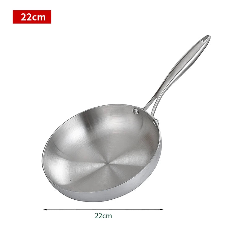 304 Stainless Steel Non-Stick Frying Pan - Induction Gas Stove Compatible Cookware - ZOOMNSTORE