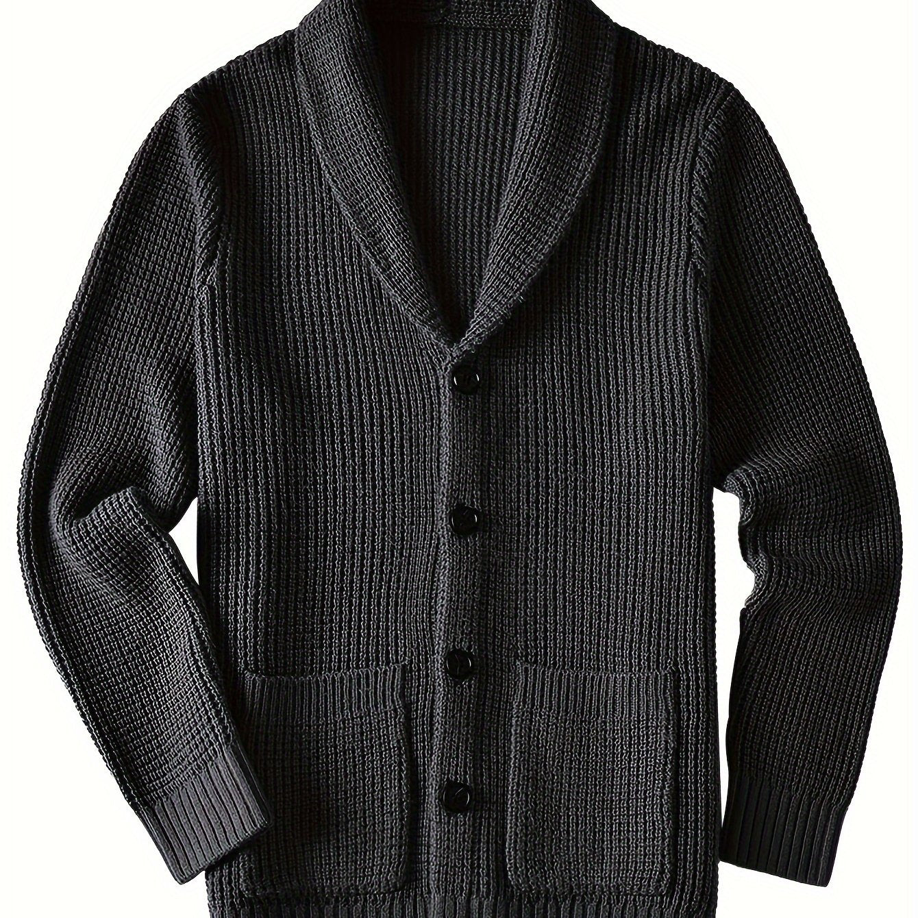 Men's warm cardigan jacket with green fruit collar long sleeved sweater - ZOOMNSTORE