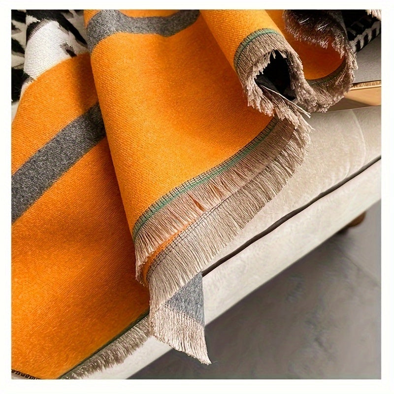 Super Warm Double-Sided Scarf - Autumn Winter Shawl Neck - ZOOMNSTORE