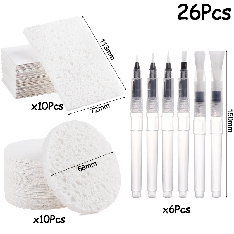 3D Drawing Magic Canvas Set - DIY Art Foam Texture with Water Brush 2636 Pcs for Kids Parties and Gifts - ZOOMNSTORE