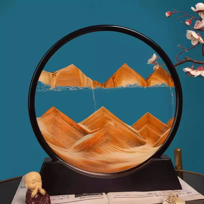 3D Quicksand Hourglass Art - Deep Sea Sandscape Picture for Home or Office Decor - ZOOMNSTORE