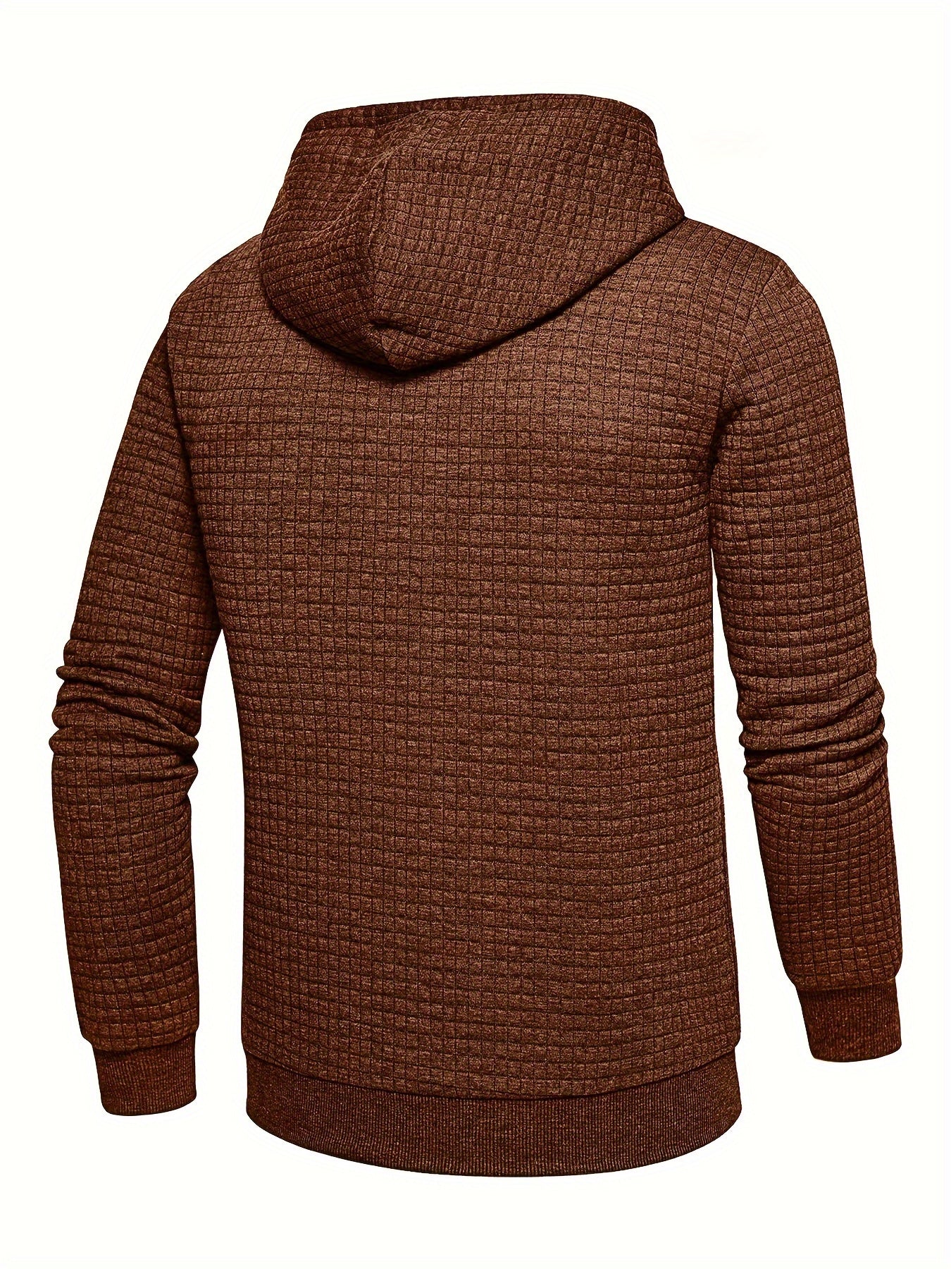 Mens Athletic Hoodie - Navy Blue Stretchy Pullover with Waffle Knit Fabric and Ribbed Cuffs - ZOOMNSTORE