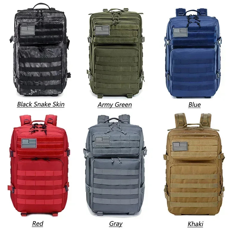 45L Tactical Backpack - Large Capacity Outdoor Hiking Camping Bag for Men Women - ZOOMNSTORE