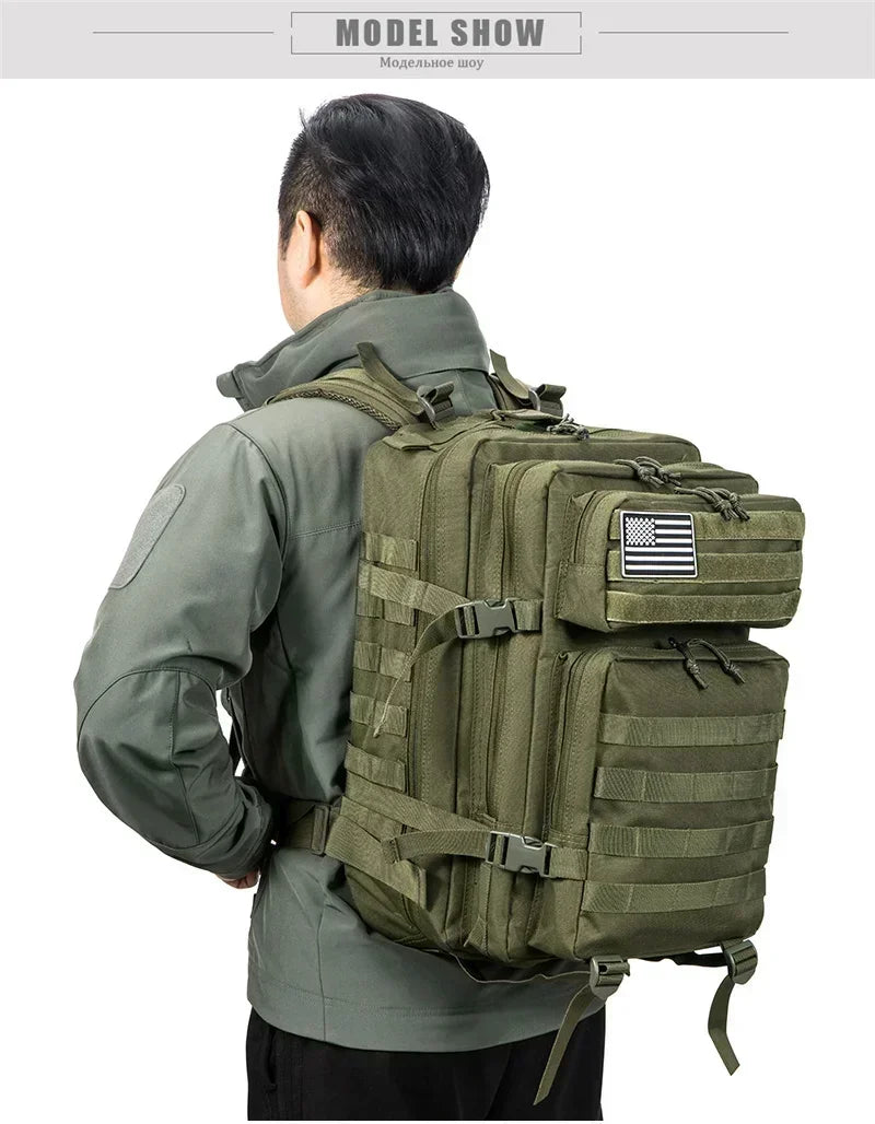 45L Tactical Backpack - Large Capacity Outdoor Hiking Camping Bag for Men Women - ZOOMNSTORE