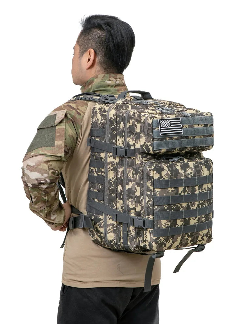 45L Tactical Backpack - Large Capacity Outdoor Hiking Camping Bag for Men Women - ZOOMNSTORE