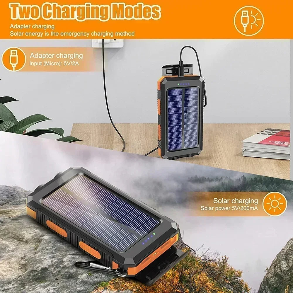 ONEPLUS 50000mAh Solar Power Bank Portable Charging Poverbank External Battery Charger Strong Light LDE Light for iphone Samsung - ZOOMNSTORE