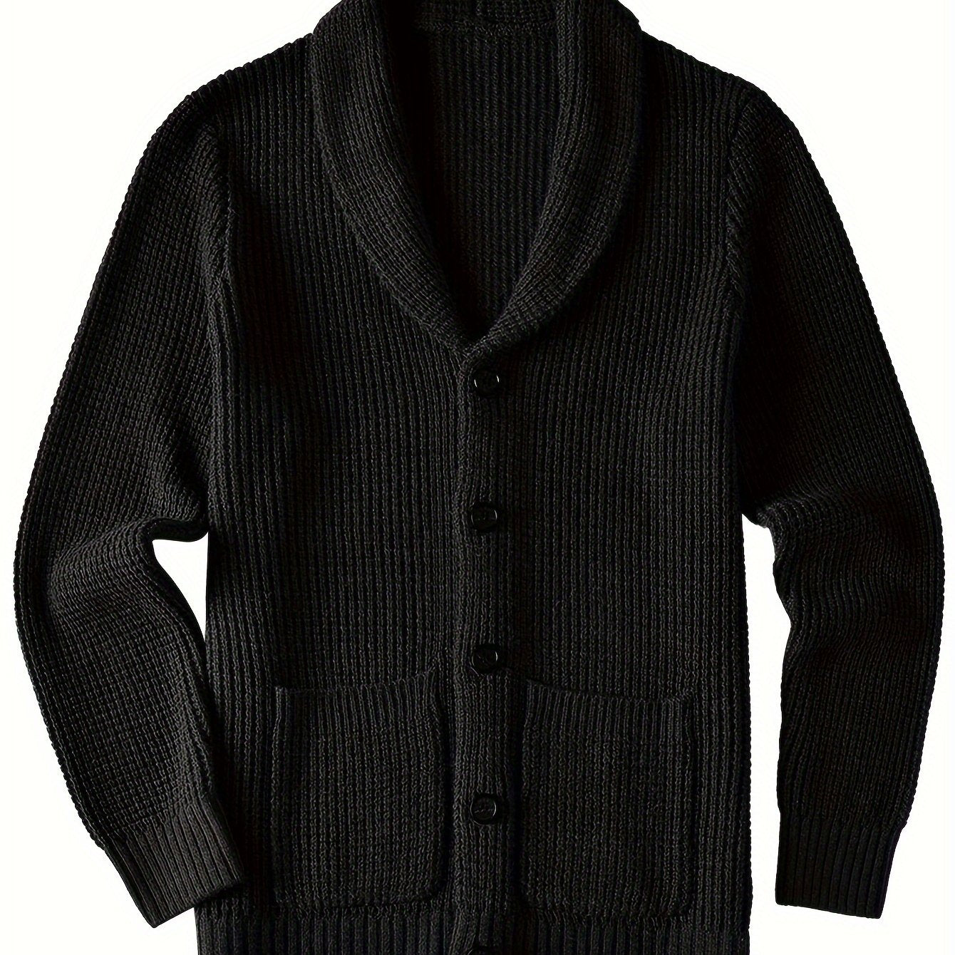 Men's warm cardigan jacket with green fruit collar long sleeved sweater - ZOOMNSTORE