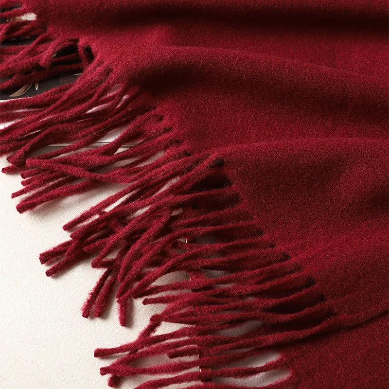 62-Color Cashmere Winter Scarf - Warm Thicken Pashmina Shawl with Tassels - ZOOMNSTORE