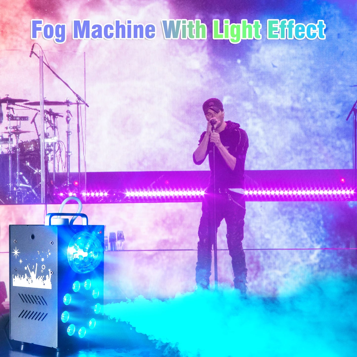 700W Wireless Remote Smoke Machine - LED RGB Fogger for DJ Disco Parties Halloween - ZOOMNSTORE