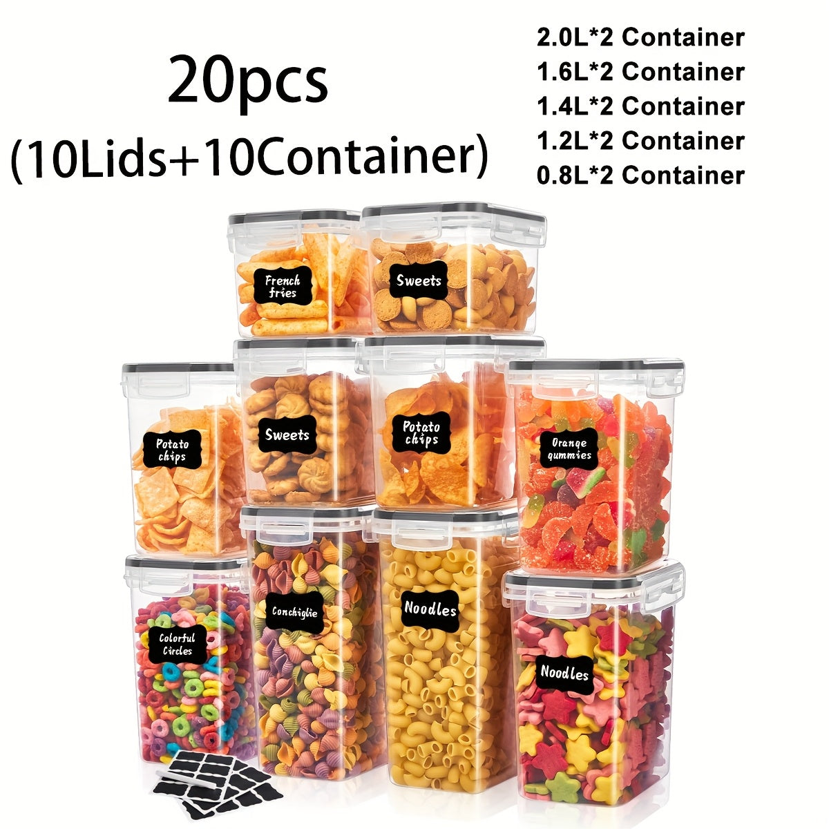 Sealed Food Storage Containers Set - Ideal for Organizing Grains Rice Pasta and More Dishwasher Safe with Labels and Markers - ZOOMNSTORE