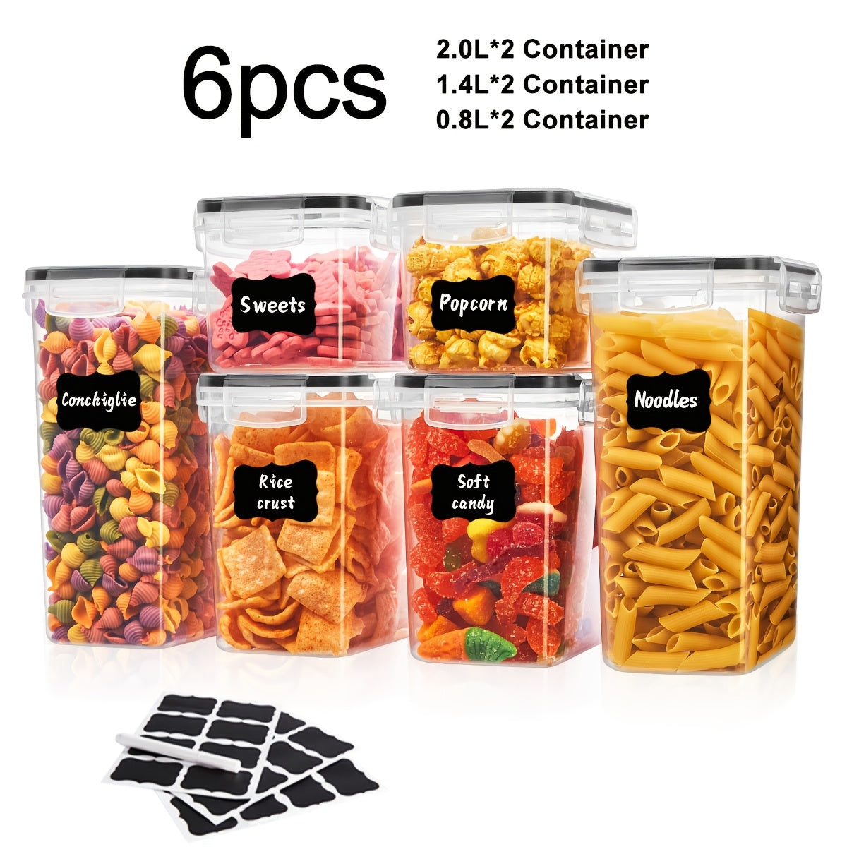 Sealed Food Storage Containers Set - Ideal for Organizing Grains Rice Pasta and More Dishwasher Safe with Labels and Markers - ZOOMNSTORE