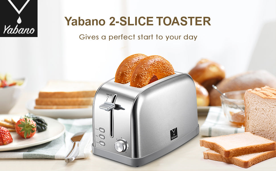 Retro 2-Slice Toaster - Extra Wide Slots 7 Shade Settings DefrostBagelCancel Functions