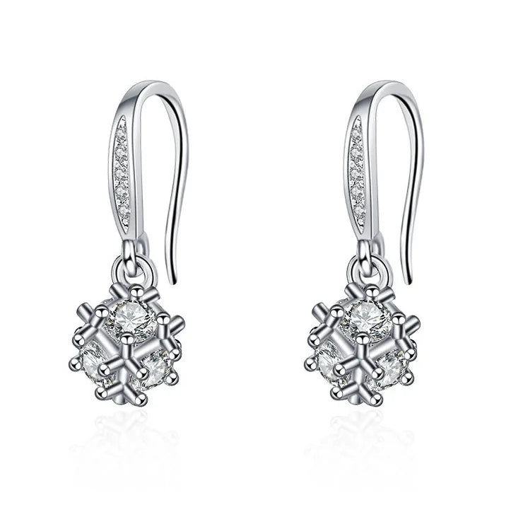 925 Sterling Silver Jewelry Women Fashion Cute Tiny Clear Crystal CZ Stud Earrings Gift for Girls Teens Lady Gift - ZOOMNSTORE