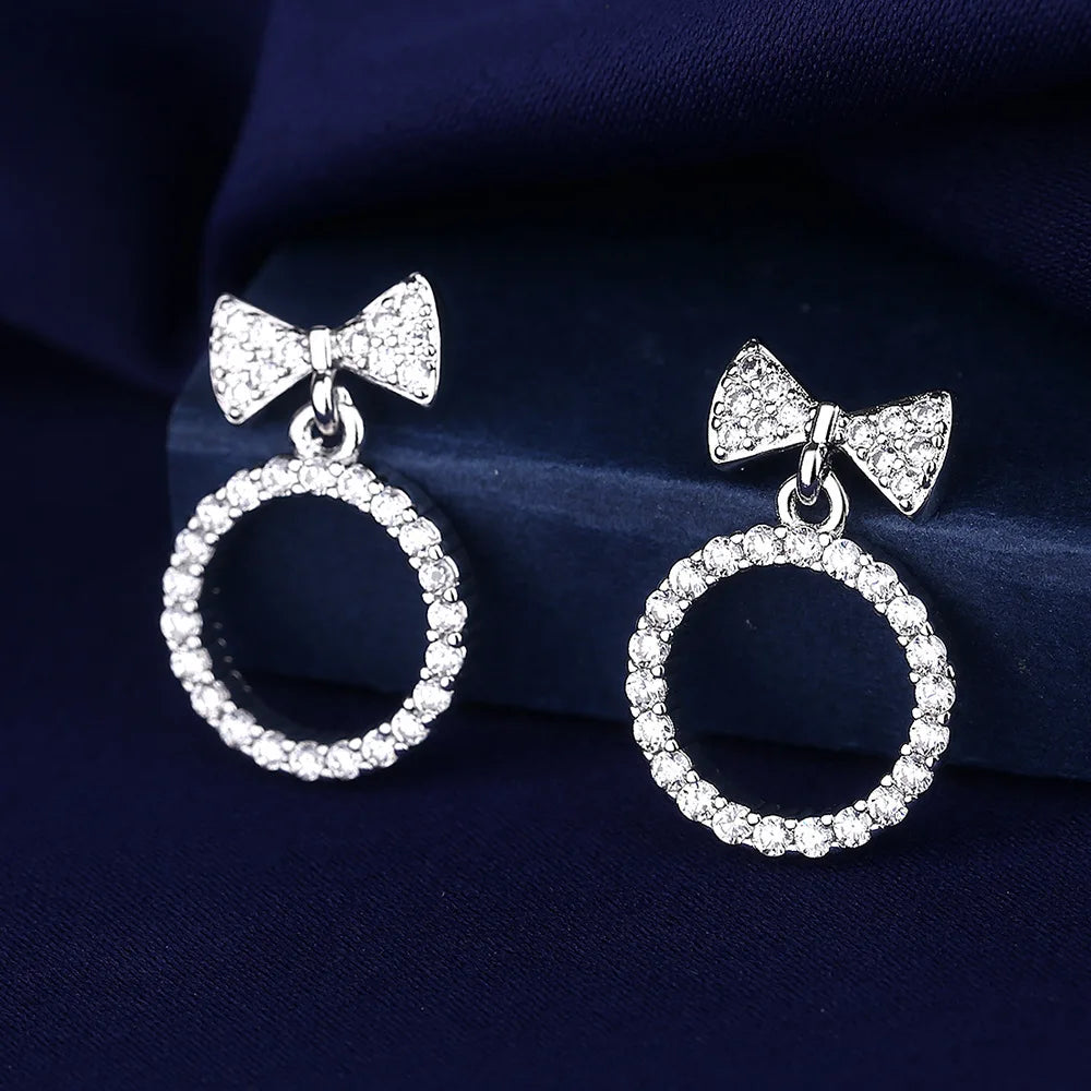 925 Sterling Silver Jewelry Women Fashion Cute Tiny Clear Crystal CZ Stud Earrings Gift for Girls Teens Lady Gift - ZOOMNSTORE