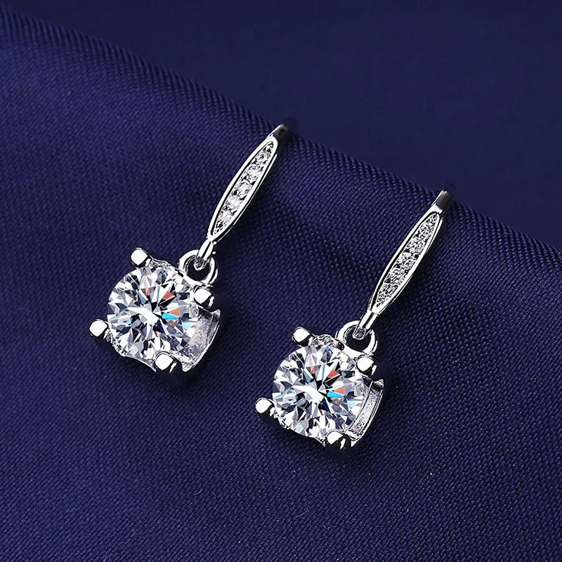 925 Sterling Silver Jewelry Women Fashion Cute Tiny Clear Crystal CZ Stud Earrings Gift for Girls Teens Lady Gift - ZOOMNSTORE
