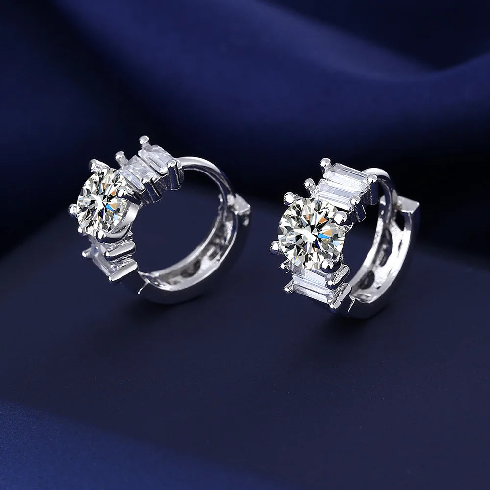 925 Sterling Silver Jewelry Women Fashion Cute Tiny Clear Crystal CZ Stud Earrings Gift for Girls Teens Lady Gift - ZOOMNSTORE