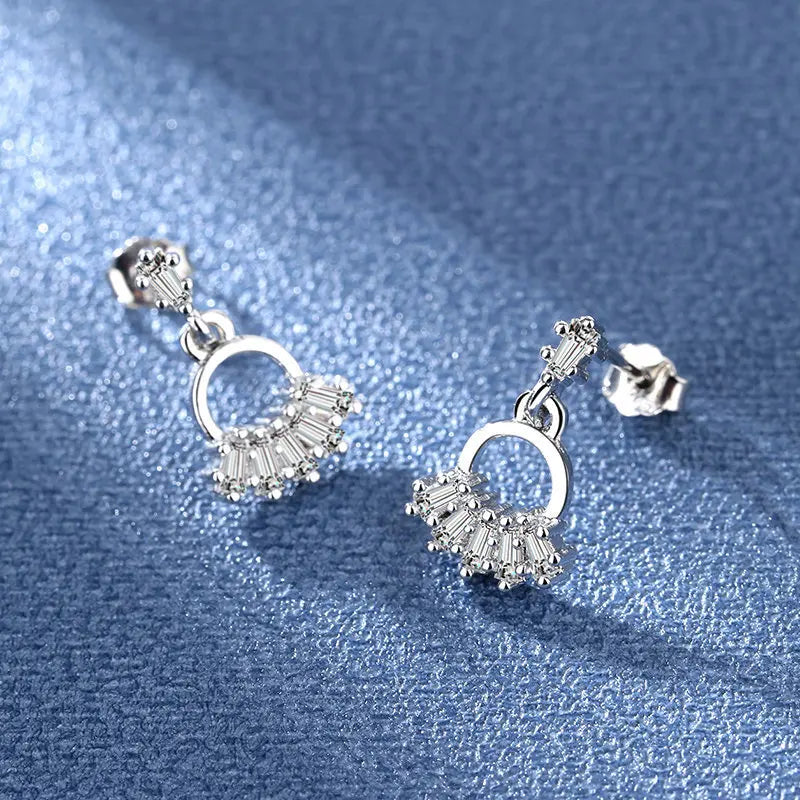 925 Sterling Silver Jewelry Women Fashion Cute Tiny Clear Crystal CZ Stud Earrings Gift for Girls Teens Lady Gift - ZOOMNSTORE