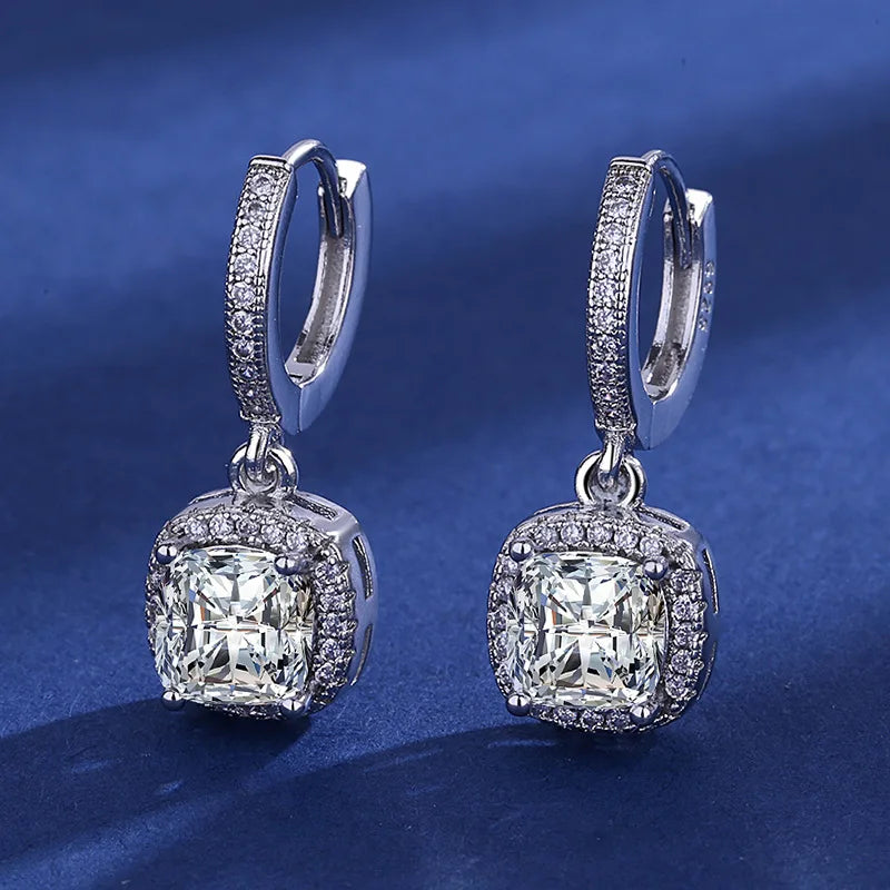 925 Sterling Silver Jewelry Women Fashion Cute Tiny Clear Crystal CZ Stud Earrings Gift for Girls Teens Lady Gift - ZOOMNSTORE