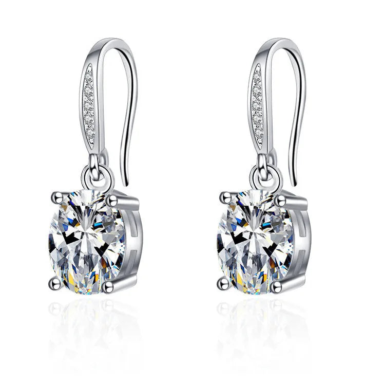 925 Sterling Silver Jewelry Women Fashion Cute Tiny Clear Crystal CZ Stud Earrings Gift for Girls Teens Lady Gift - ZOOMNSTORE