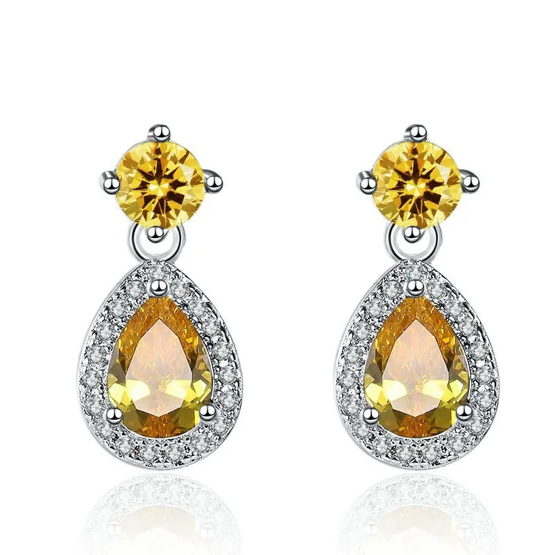 925 Sterling Silver Jewelry Women Fashion Cute Tiny Clear Crystal CZ Stud Earrings Gift for Girls Teens Lady Gift - ZOOMNSTORE